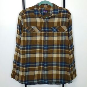 Patagonia Organic Cotton Check Long Sleeve Buttons Down Shirt Men Size M